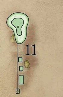 Overhead illustration of hole 11.