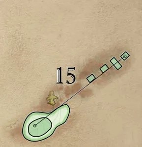 Overhead illustration of hole 15.