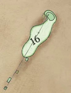 Overhead illustration of hole 16.