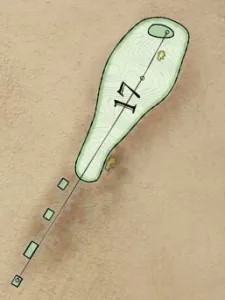 Overhead illustration of hole 17.