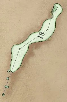Overhead illustration of hole 18.