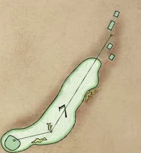 Overhead illustration of hole 7.