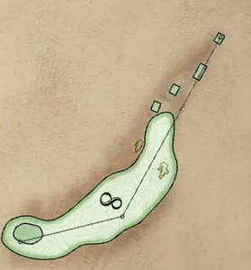 Overhead illustration of hole 8.