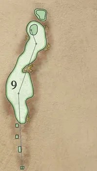 Overhead illustration of hole 9.